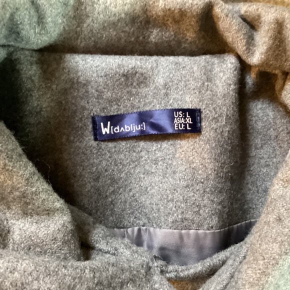 Wool Blend Gray Button Front Coat - Picture 8 of 11